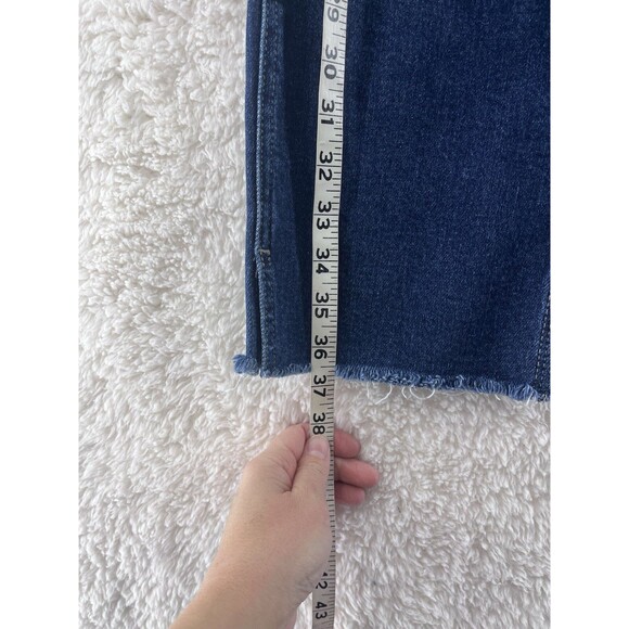 Judy Blue Jeans Women’s Size 11/30 Dark Blue Cropped Straight JB88375 Raw Hem - Picture 2 of 10